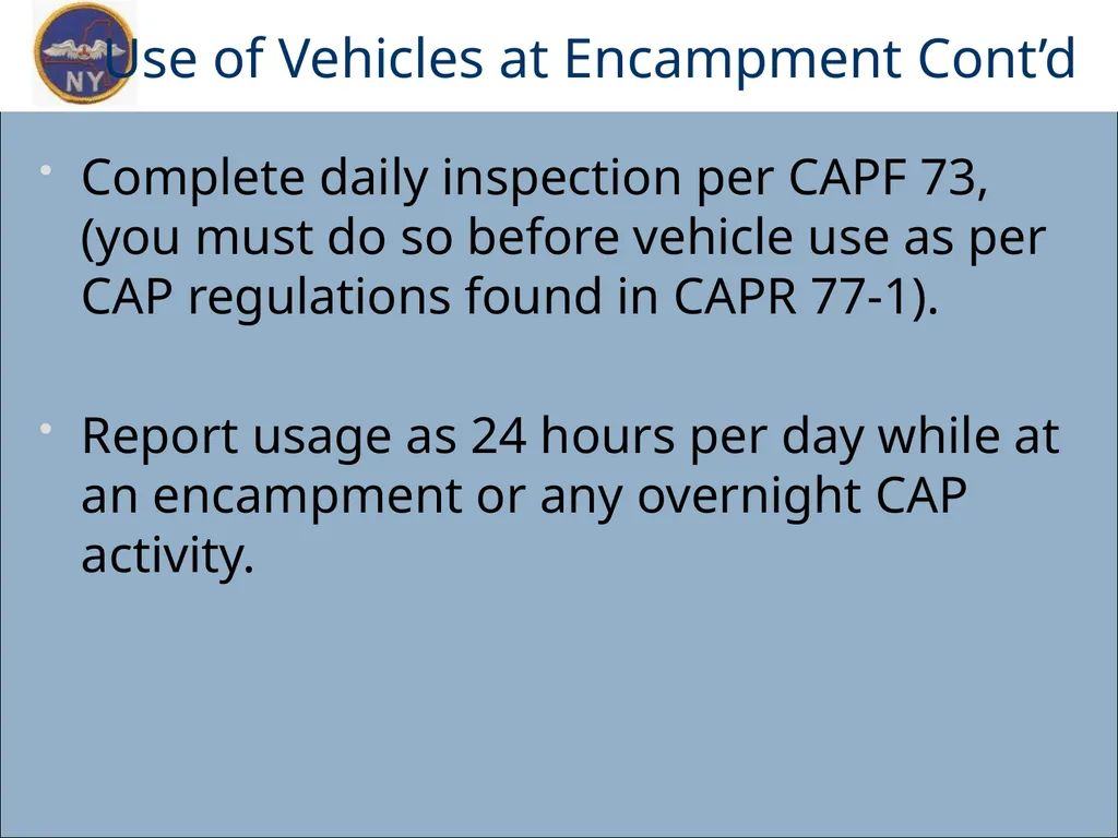 CAP OWNED VEHICLE (COV) ORIENTATION Prepared MAY - slide 20 of 43