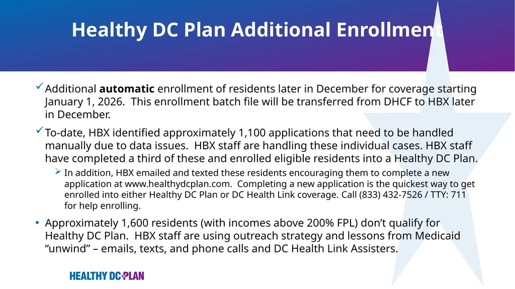 Implementation of Healthy DC Plan DC Health - slide 15 of 18