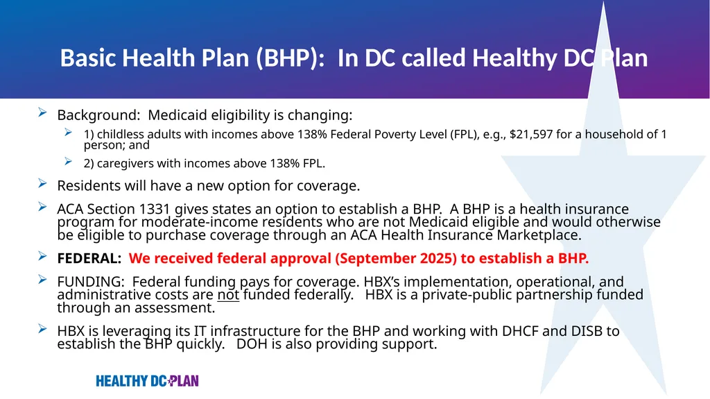 Implementation of Healthy DC Plan DC Health - slide 4 of 18