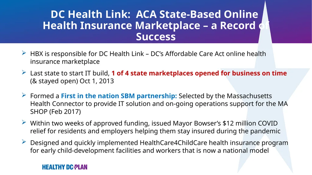 Implementation of Healthy DC Plan DC Health - slide 2 of 18