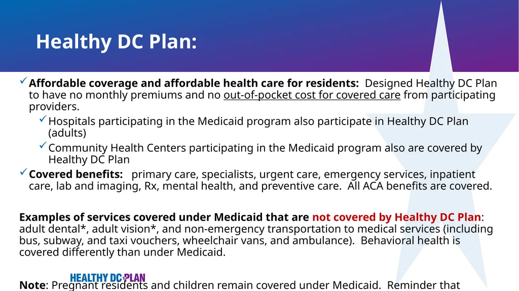 Implementation of Healthy DC Plan DC Health - slide 8 of 18