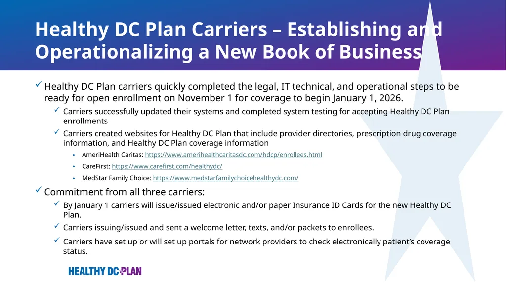 Implementation of Healthy DC Plan DC Health - slide 16 of 18