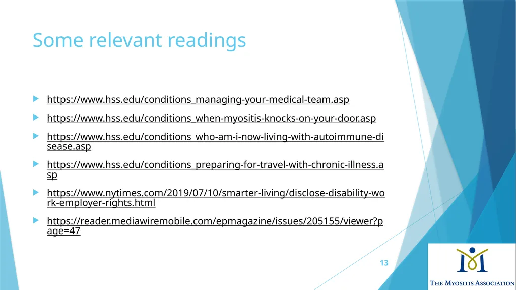 Living with Myositis: Emotional Challenges and - slide 13 of 14