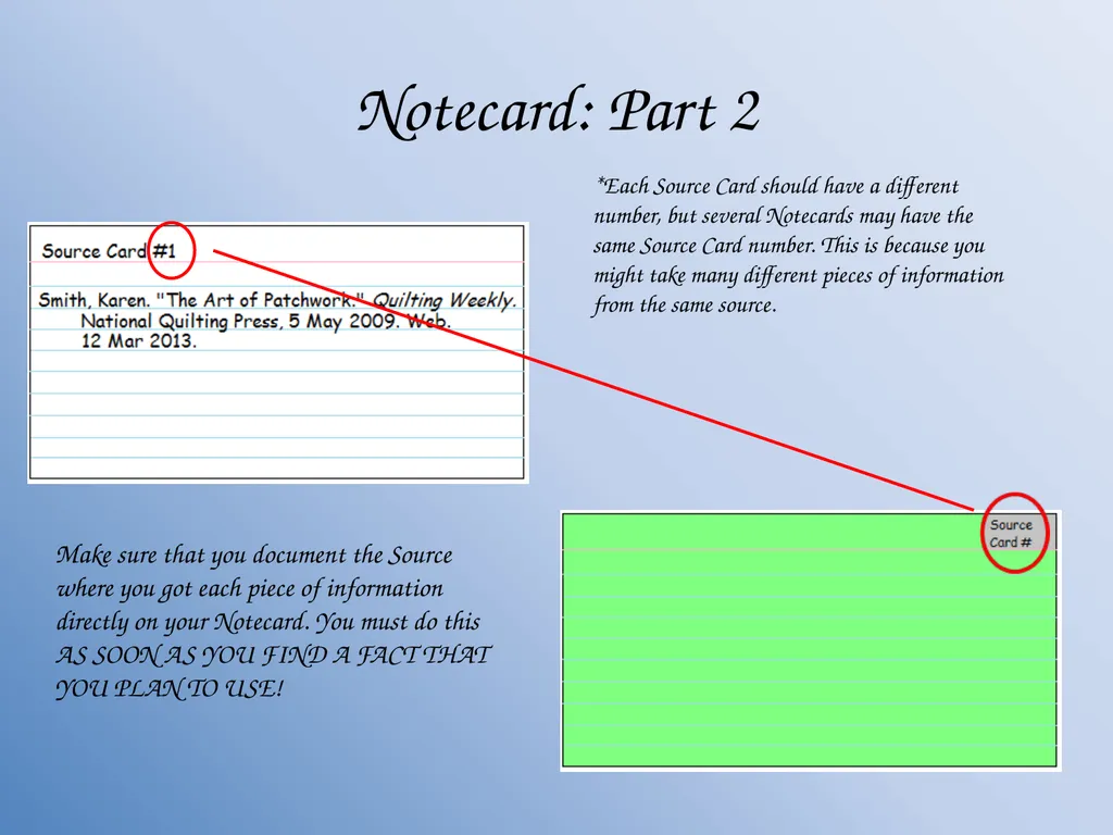 How to Organize a Research Paper using Notecards - slide 8 of 11