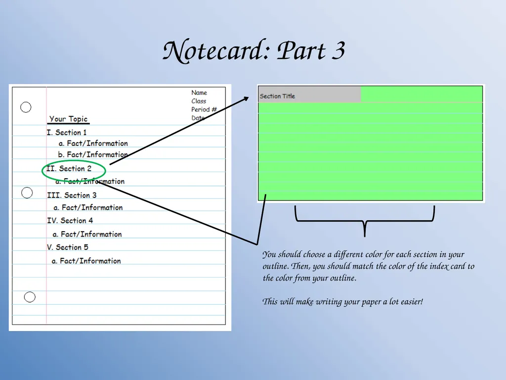 How to Organize a Research Paper using Notecards - slide 9 of 11