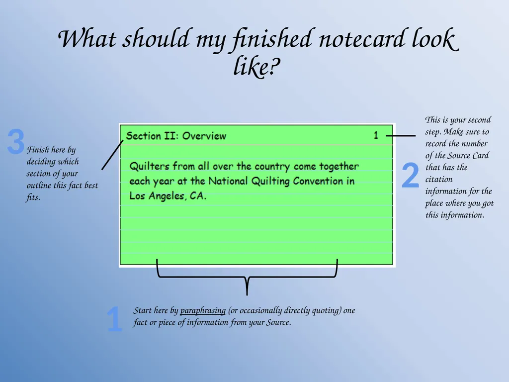 How to Organize a Research Paper using Notecards - slide 10 of 11