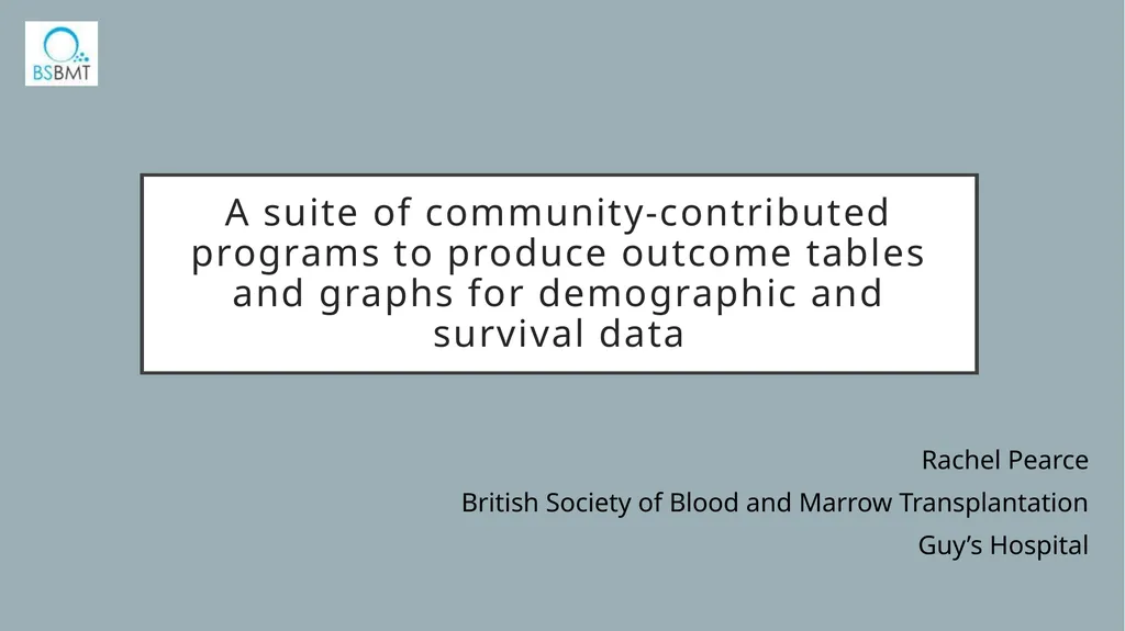 A suite of community-contributed programs to - slide 1 of 13