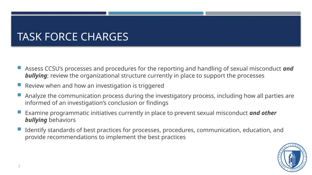 CCSU Task force on Sexual Misconduct and Campus - slide 4 of 11