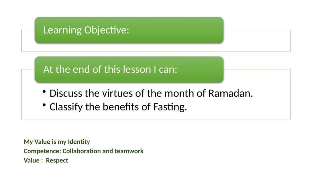 Unit 5: Lesson 4: My Fasting is for the sake - slide 4 of 10