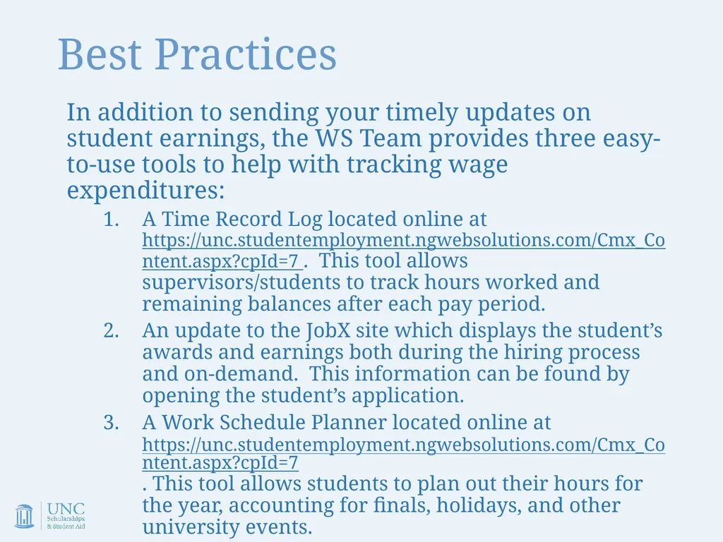 Work-Study Supervisor Training Academic Year - slide 48 of 55