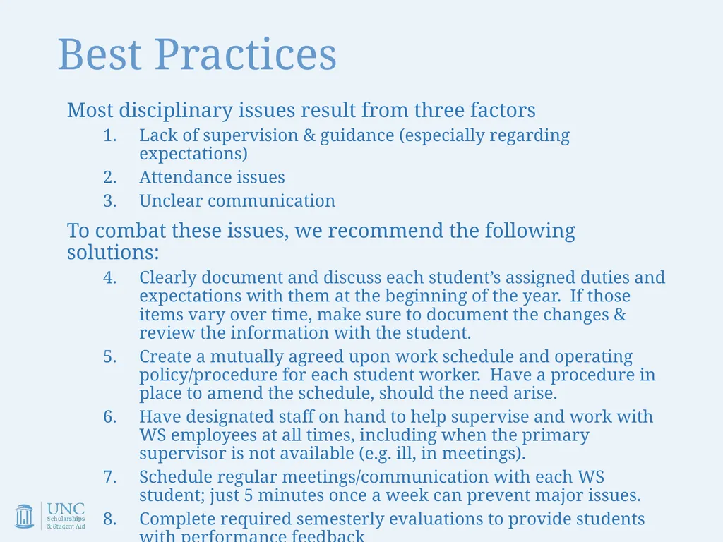 Work-Study Supervisor Training Academic Year - slide 49 of 55