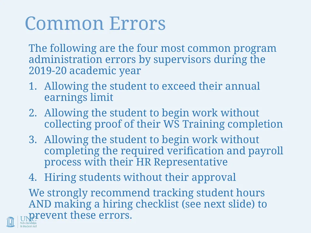 Work-Study Supervisor Training Academic Year - slide 50 of 55