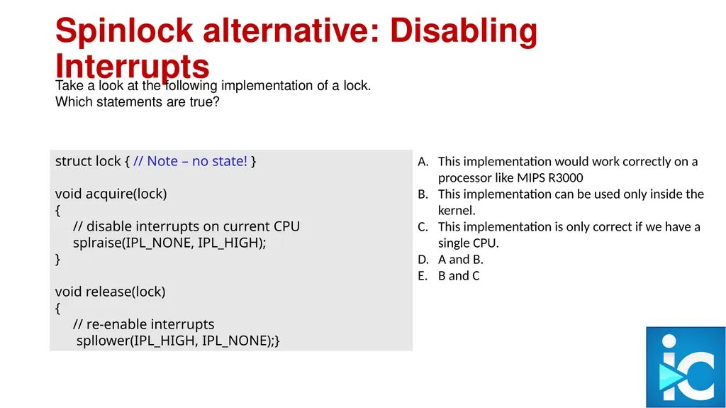 Synchronization CPEN 331, UBC Alexandra Fedorova - slide 27 of 33