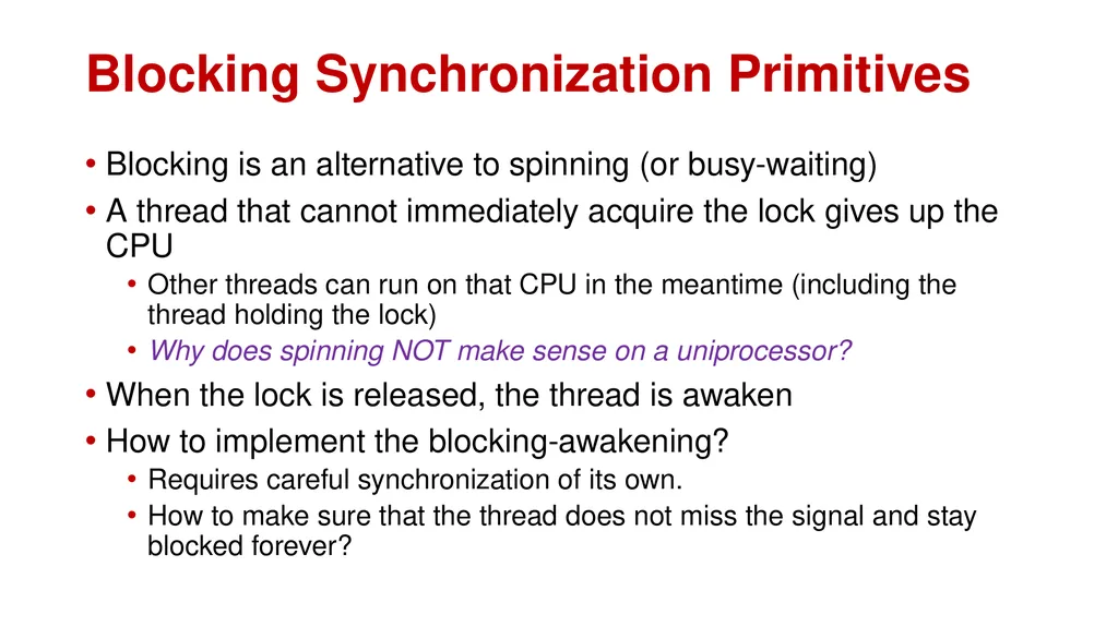 Synchronization CPEN 331, UBC Alexandra Fedorova - slide 32 of 33