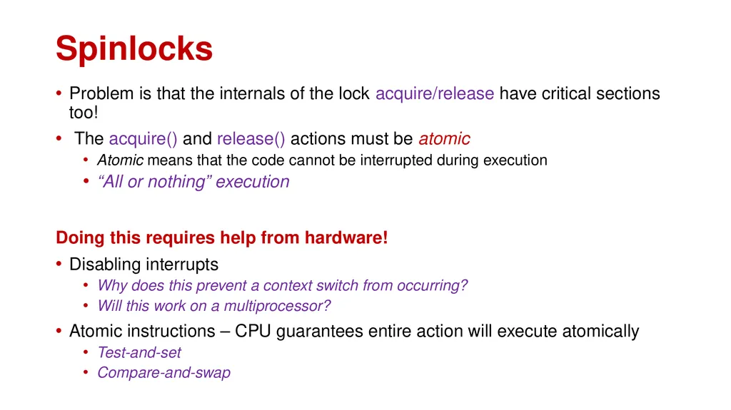 Synchronization CPEN 331, UBC Alexandra Fedorova - slide 19 of 33