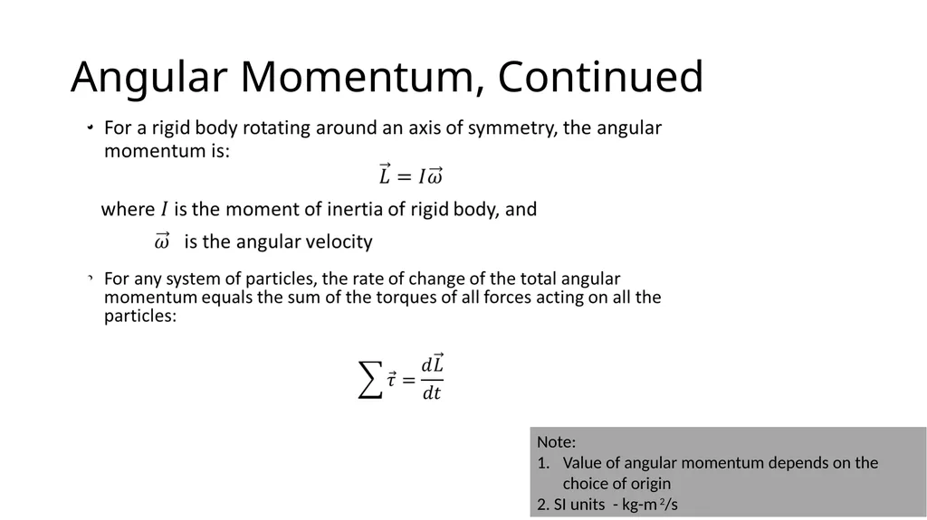 ANGULAR MOMENTUM Angular momentum definition - slide 3 of 5