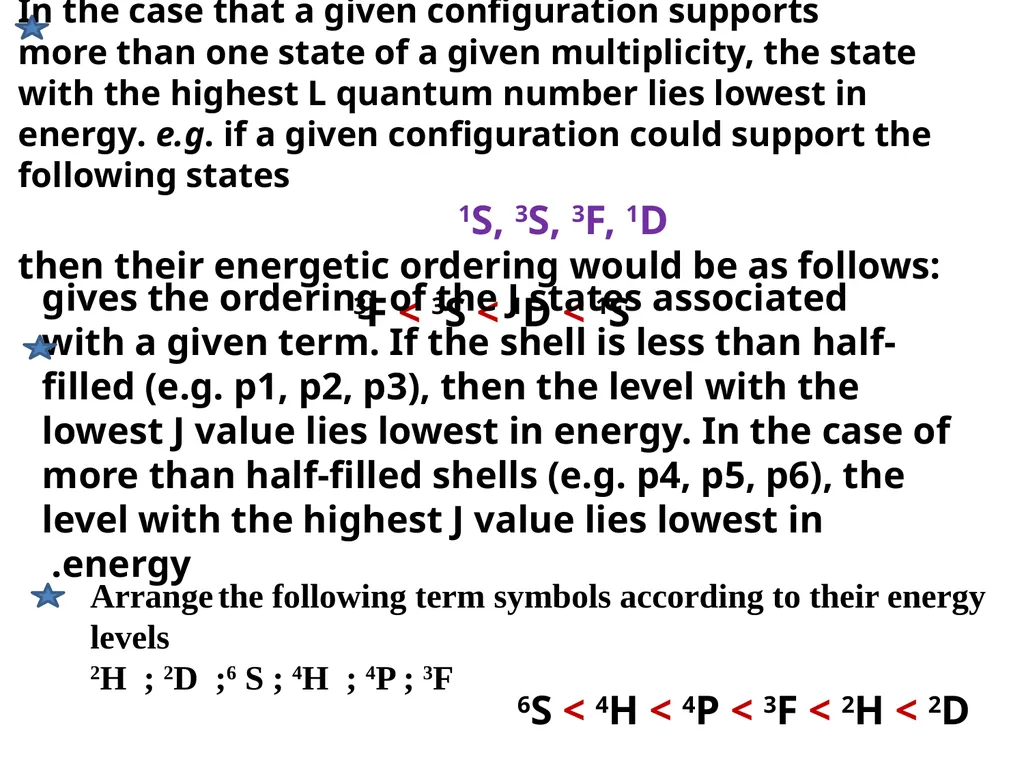 Chapter 4 Term Symboles Lecturers: 1- Dr. Majeed - slide 20 of 49