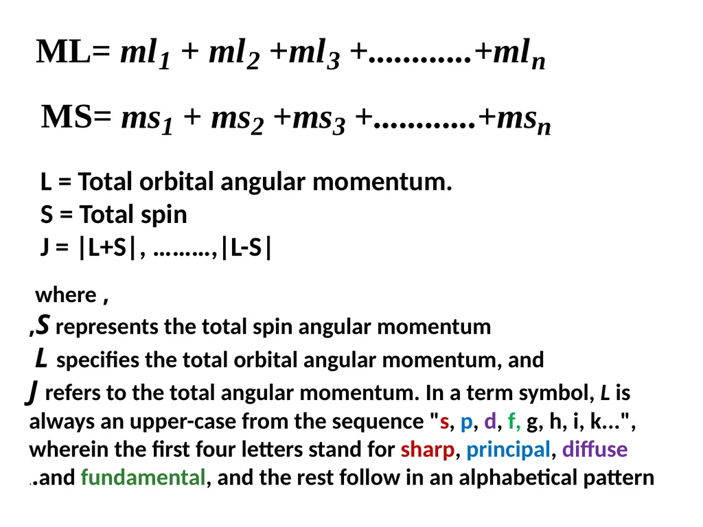 Chapter 4 Term Symboles Lecturers: 1- Dr. Majeed - slide 13 of 49