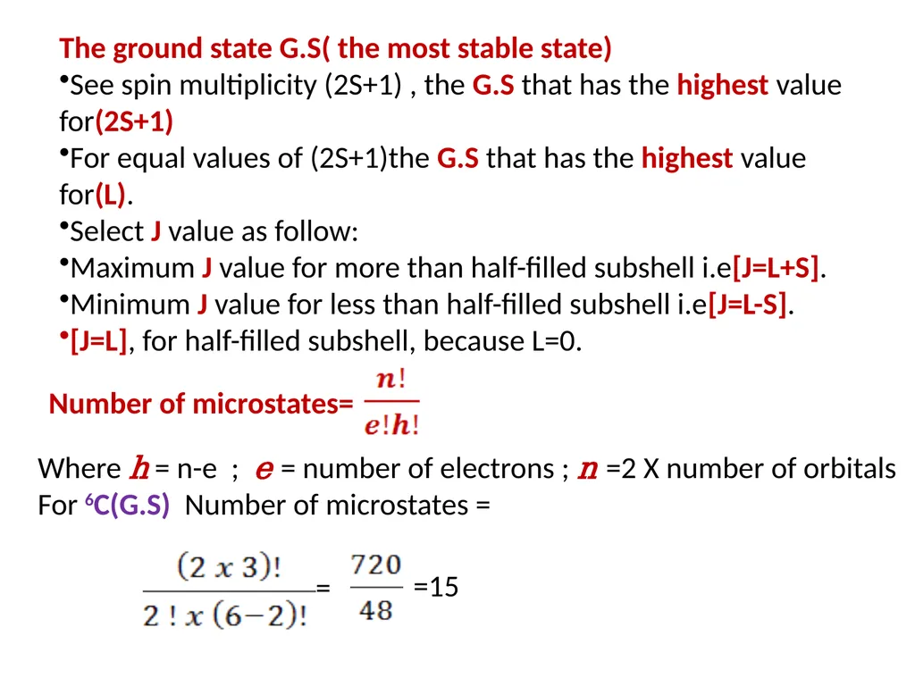 Chapter 4 Term Symboles Lecturers: 1- Dr. Majeed - slide 42 of 49