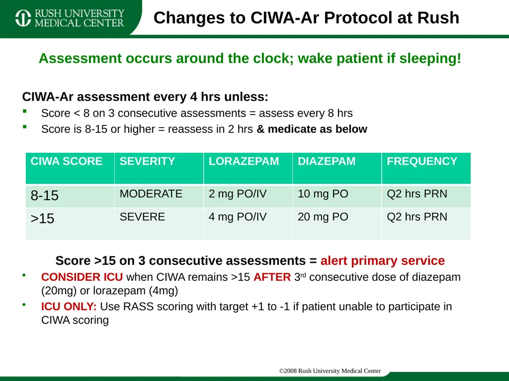 Update Training on CIWA and COWS Clinical - slide 7 of 17