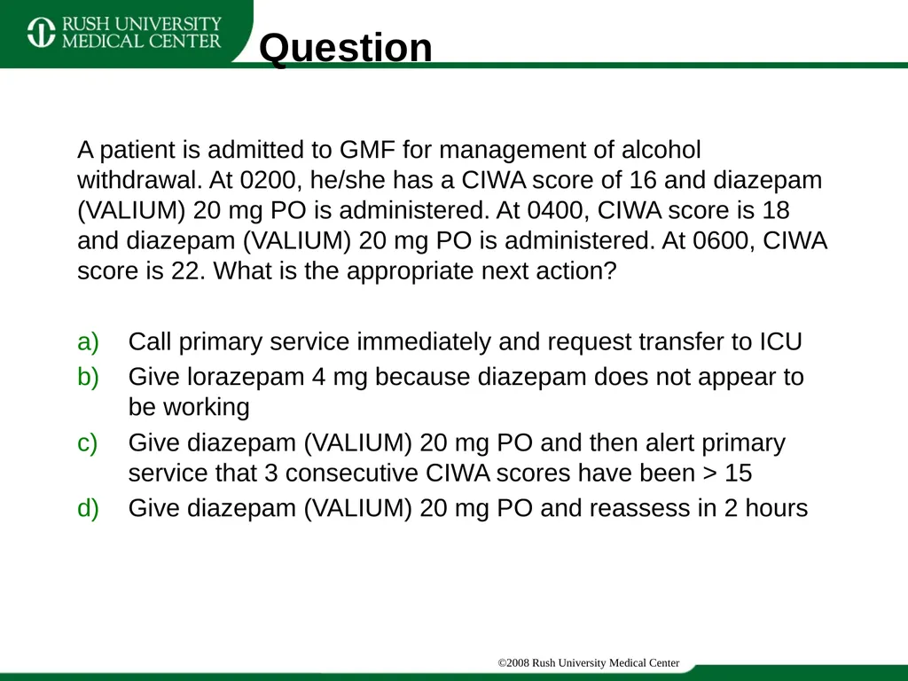 Update Training on CIWA and COWS Clinical - slide 8 of 17