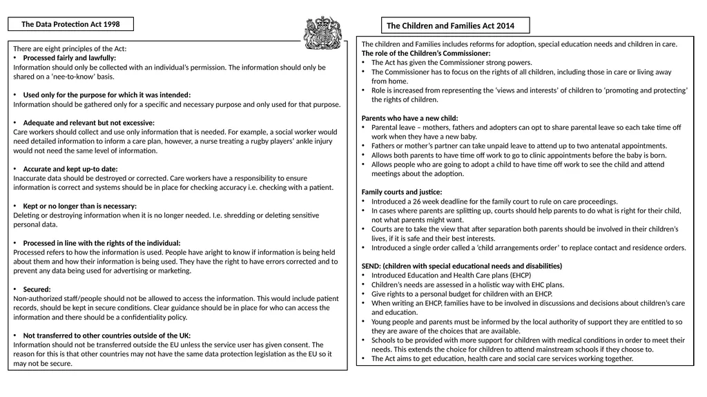 Health & Social Care Knowledge Organisers Unit 2: - slide 14 of 22