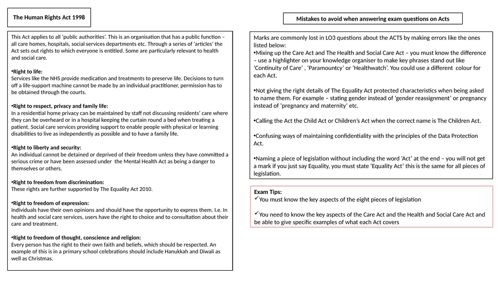 Health & Social Care Knowledge Organisers Unit 2: - slide 15 of 22