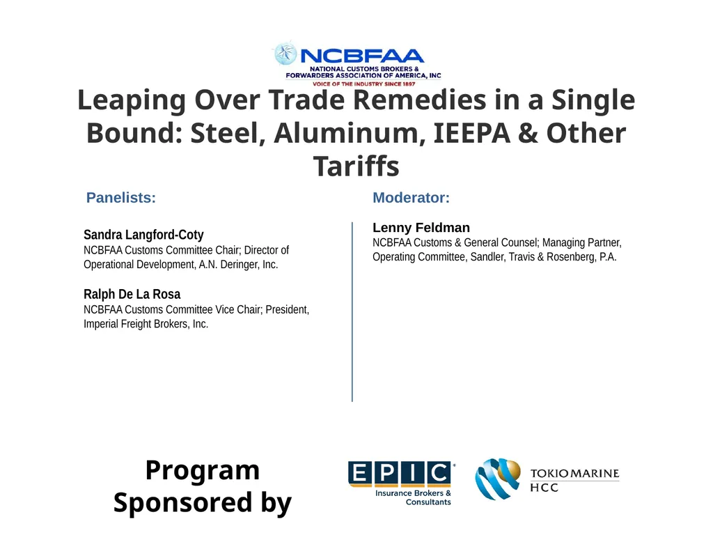 Leaping Over Trade Remedies in a Single Bound: - slide 1 of 50