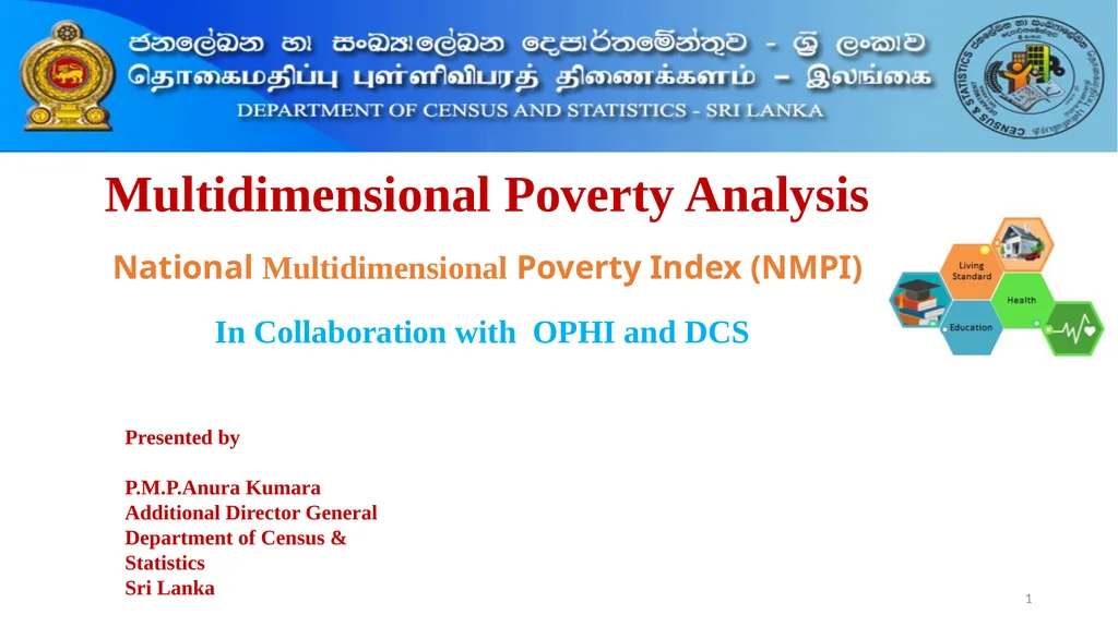 National Multidimensional Poverty Index (NMPI) 1 - slide 1 of 18