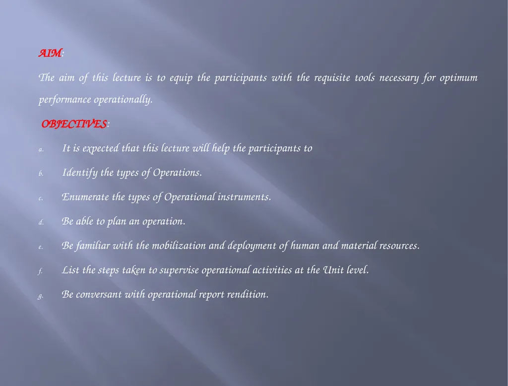 IMPROVING OPERATIONAL ACTIVITIES IN FIELD COMMANDS - slide 4 of 20