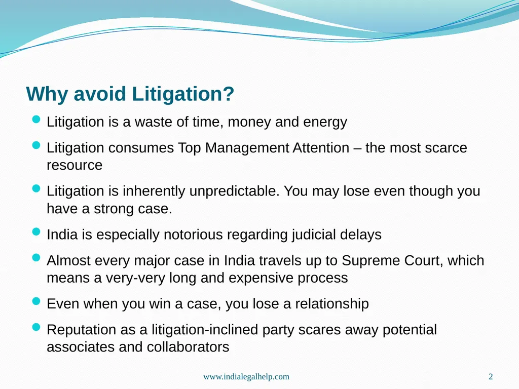 How to Avoid Litigation in Business Relationships - slide 2 of 17