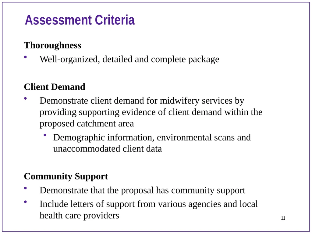 New Midwifery Practice Orientation Presentation to - slide 11 of 14