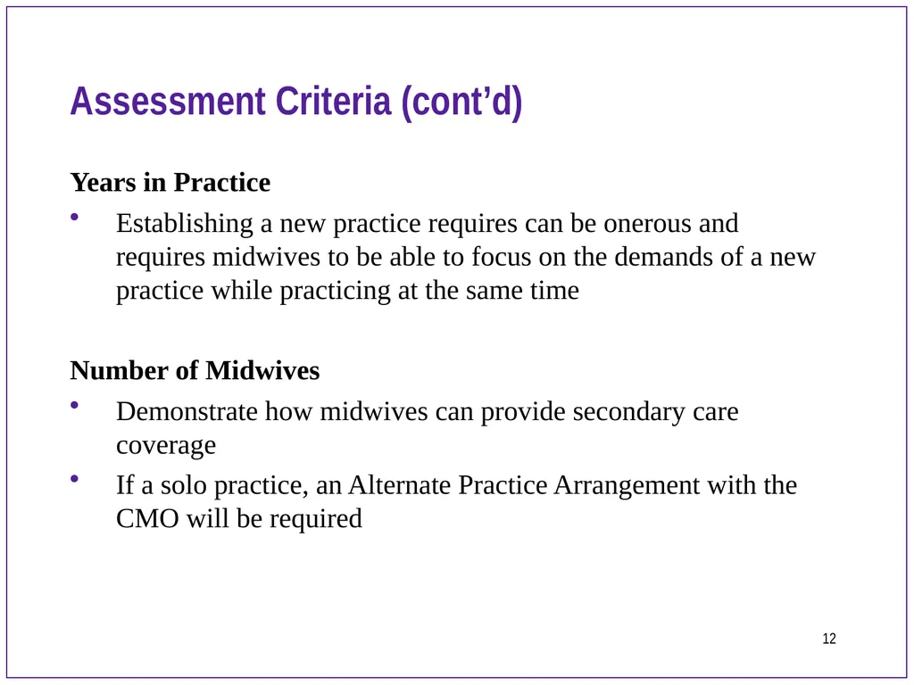 New Midwifery Practice Orientation Presentation to - slide 12 of 14