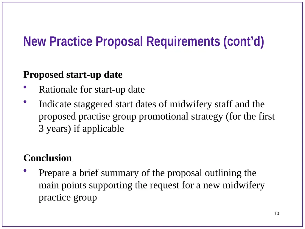 New Midwifery Practice Orientation Presentation to - slide 10 of 14