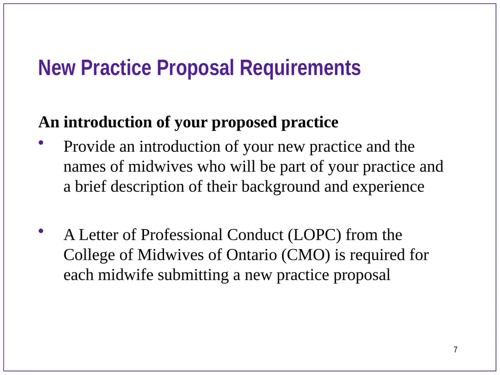 New Midwifery Practice Orientation Presentation to - slide 7 of 14