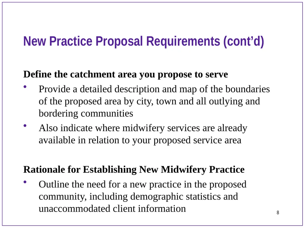 New Midwifery Practice Orientation Presentation to - slide 8 of 14