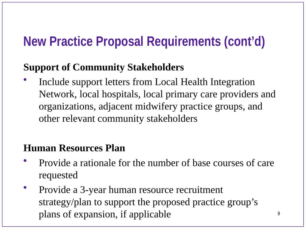 New Midwifery Practice Orientation Presentation to - slide 9 of 14