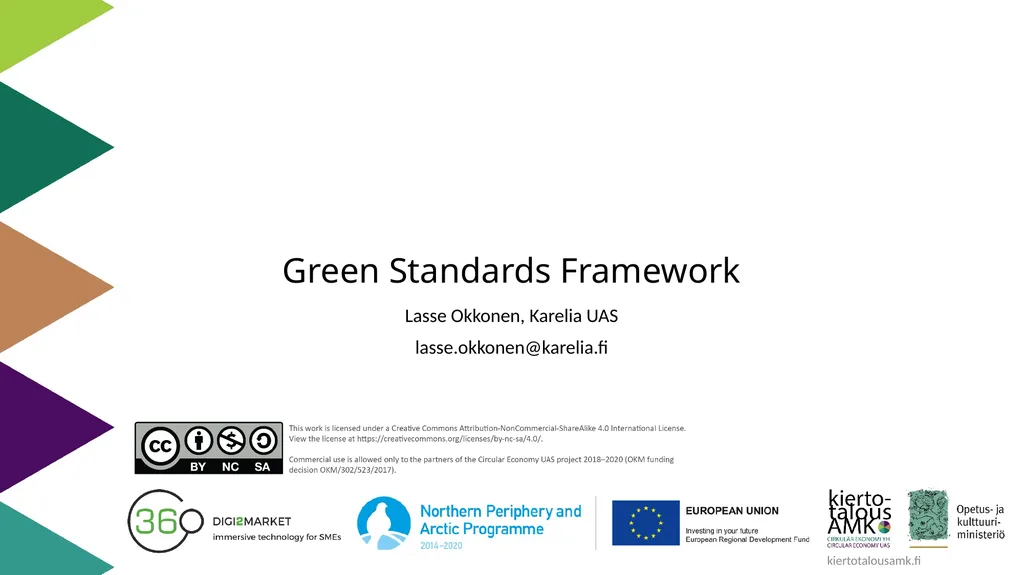 Green Standards Framework Lasse Okkonen, Karelia - slide 1 of 77