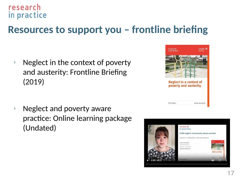 Neglect and poverty aware practice 1 Louise - slide 17 of 19