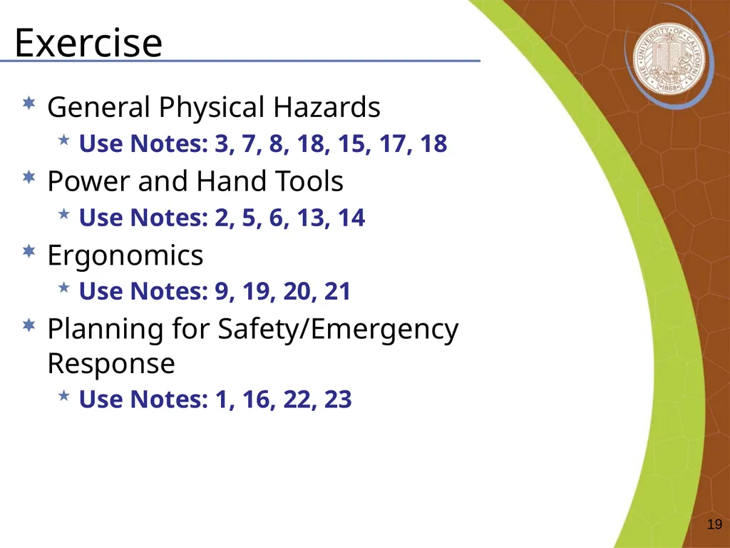 Master Gardener Safety Training EH&S Office - slide 19 of 20