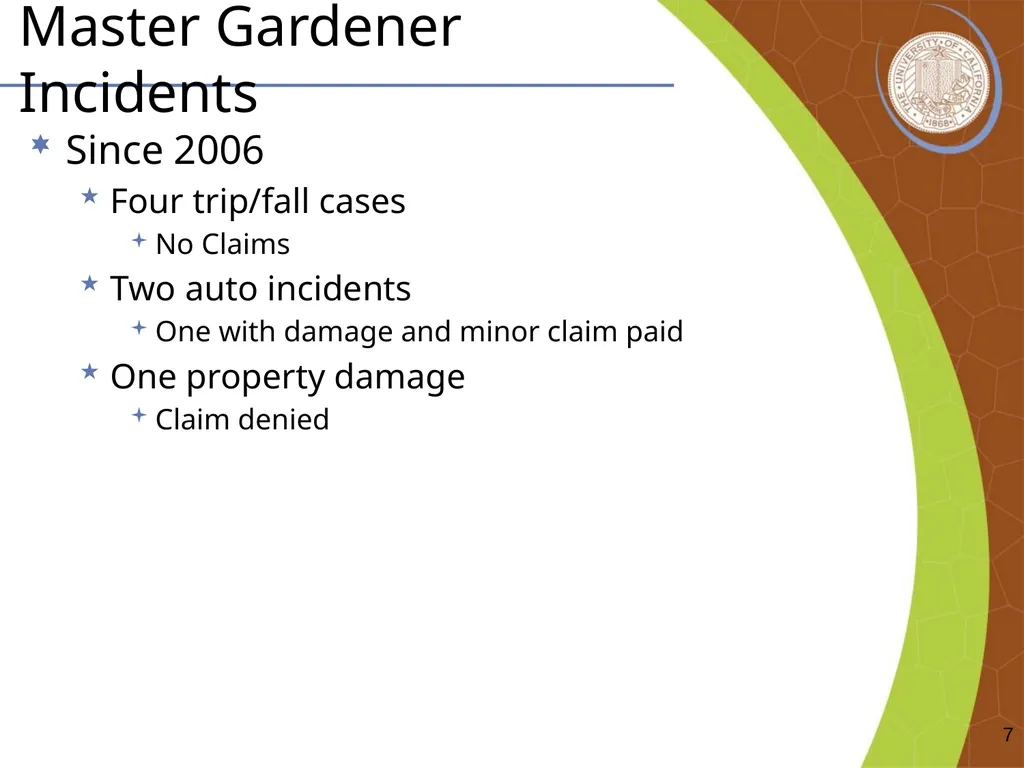 Master Gardener Safety Training EH&S Office - slide 7 of 20