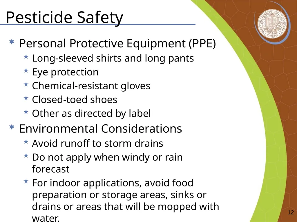 Master Gardener Safety Training EH&S Office - slide 12 of 20