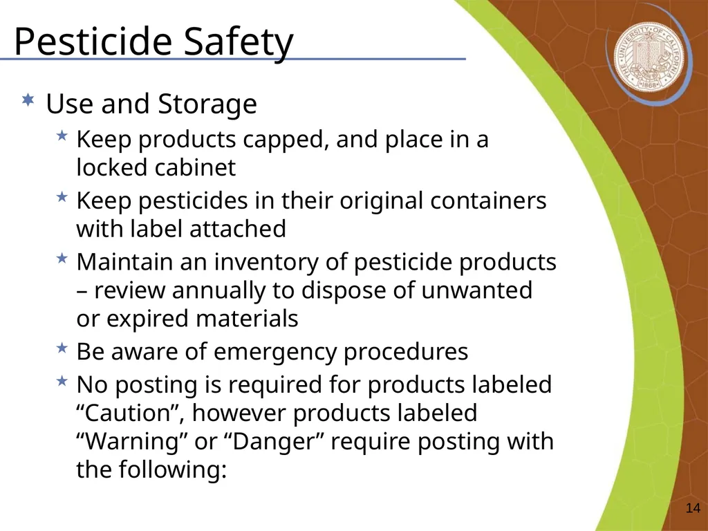 Master Gardener Safety Training EH&S Office - slide 14 of 20
