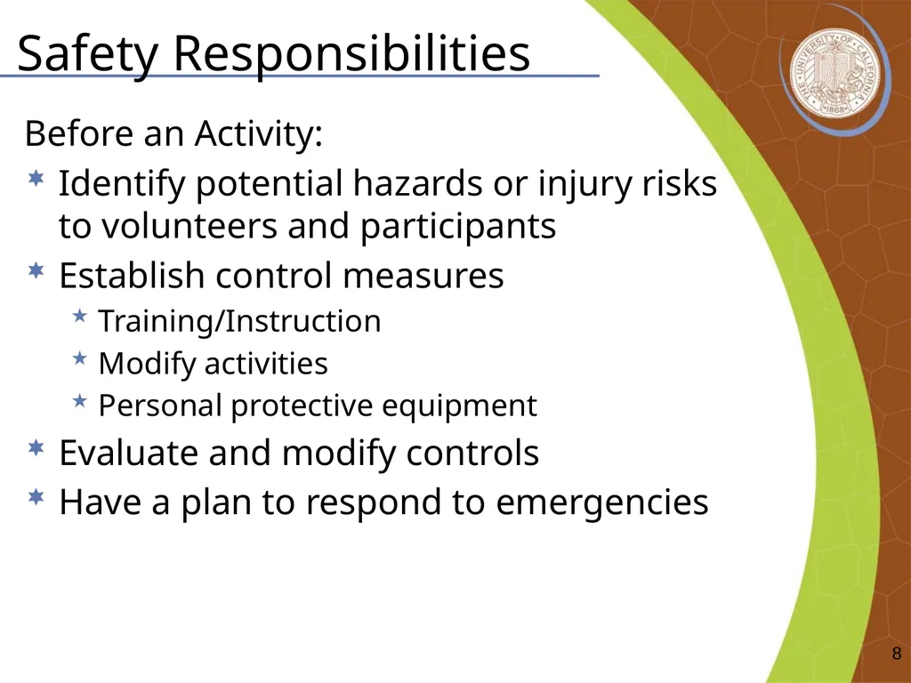 Master Gardener Safety Training EH&S Office - slide 8 of 20