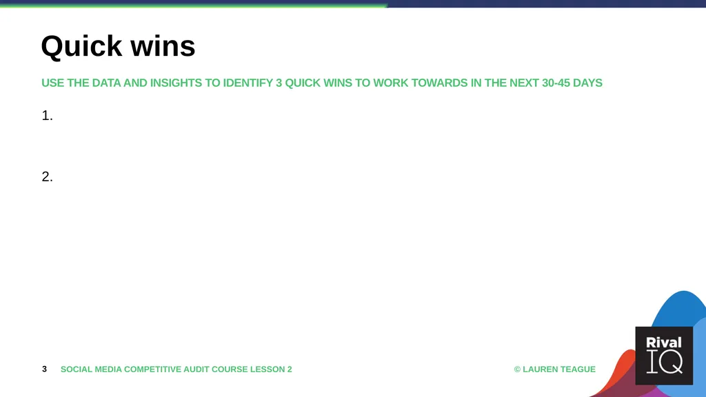 Social Media Competitive Audit Course with Lauren - slide 3 of 5
