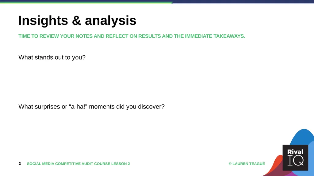 Social Media Competitive Audit Course with Lauren - slide 2 of 5