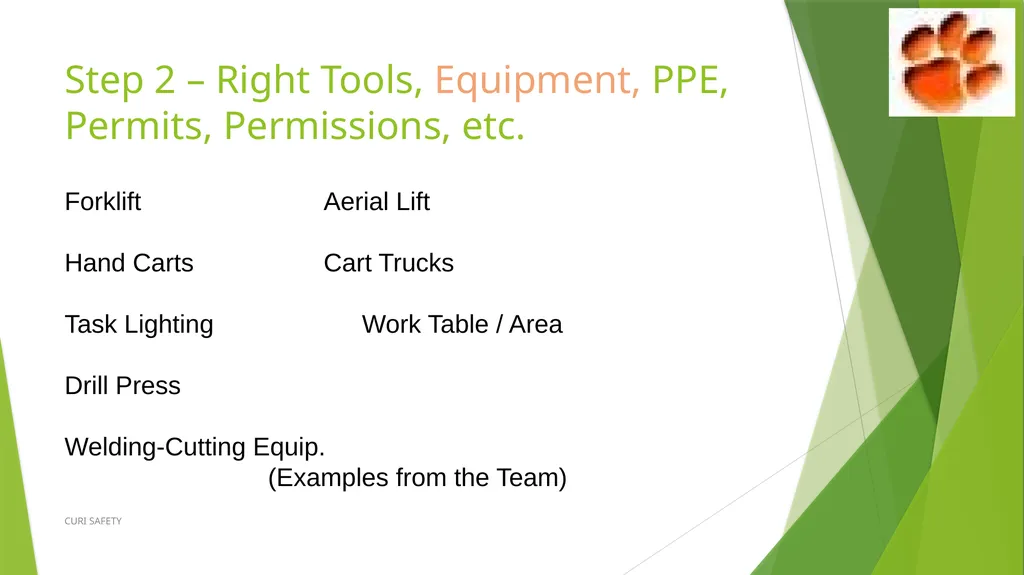Safety Task Analysis (STA) CURI SAFETY Developed - slide 8 of 21