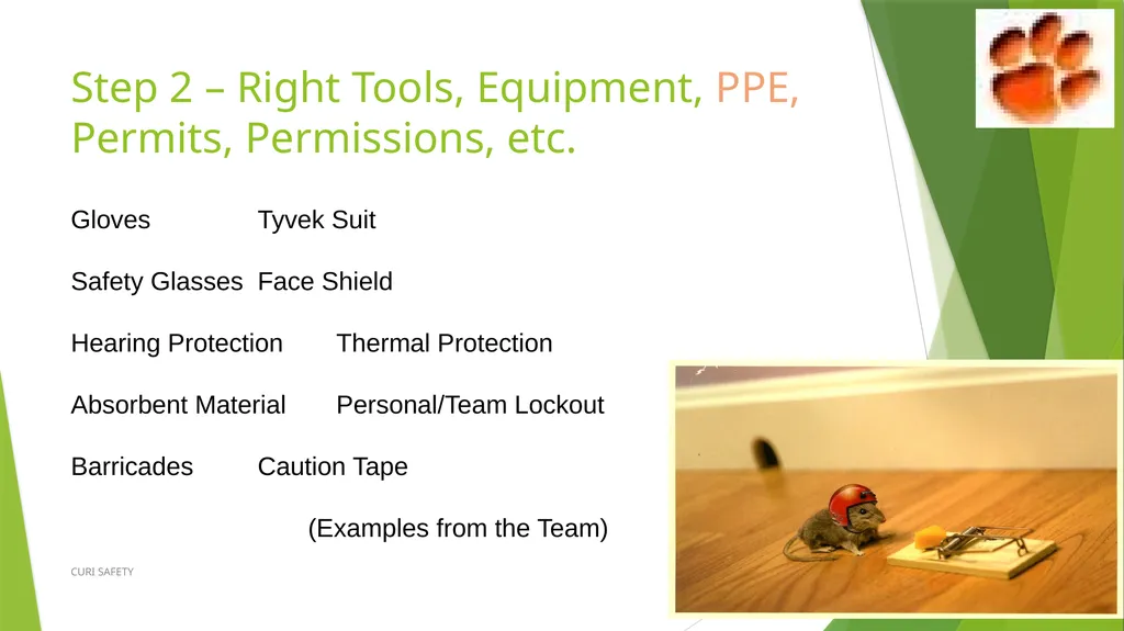 Safety Task Analysis (STA) CURI SAFETY Developed - slide 9 of 21