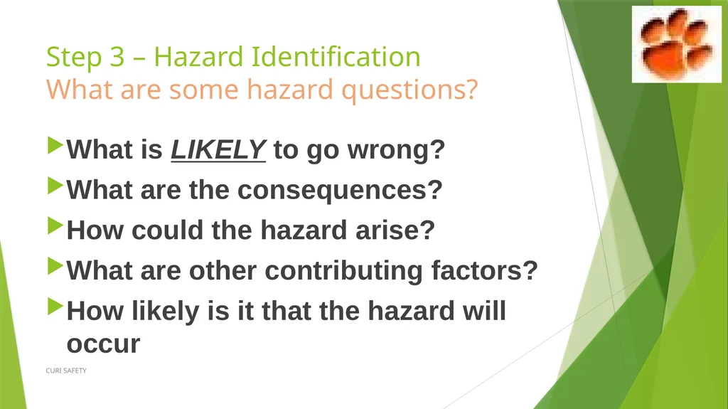 Safety Task Analysis (STA) CURI SAFETY Developed - slide 13 of 21