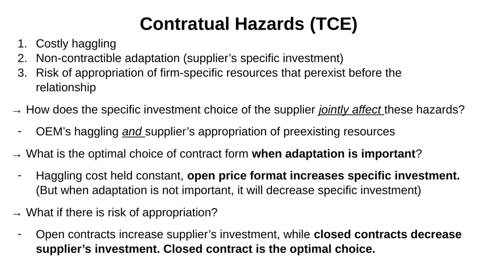 Contracting to (dis)incentivize? An integrative - slide 7 of 14